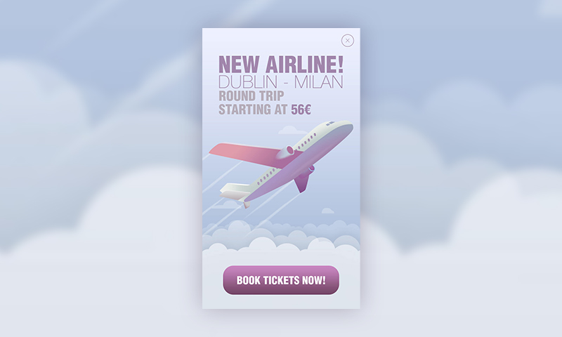 Airline UI Pop up