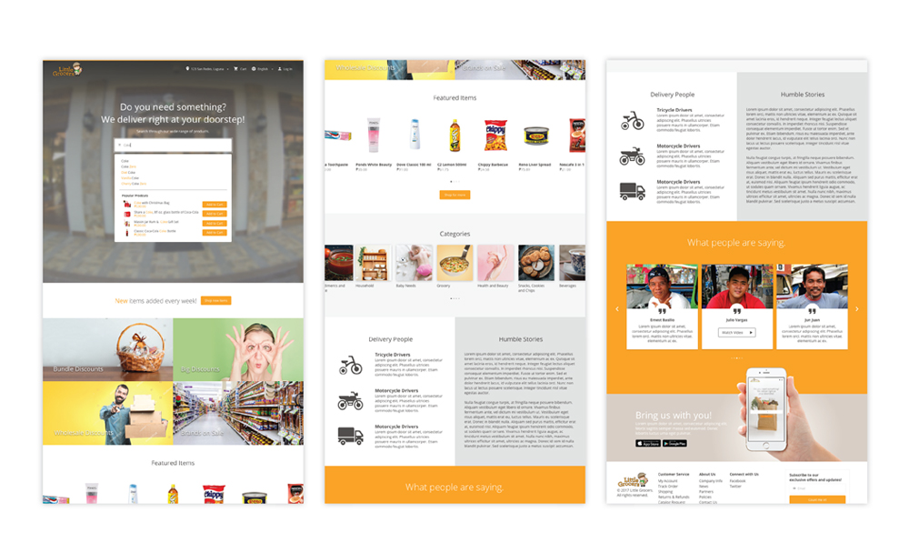 Grocery Web Screens